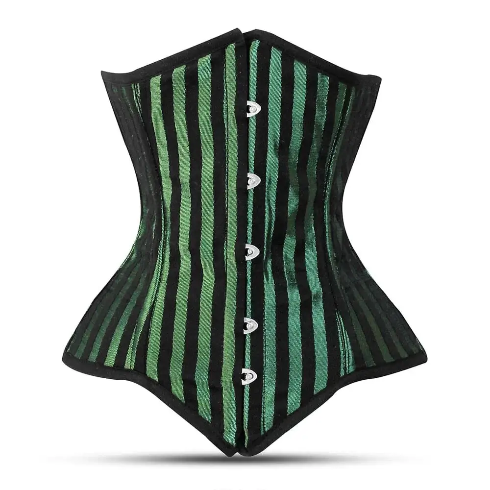 Green Brocade corset top - Under Bust Corset